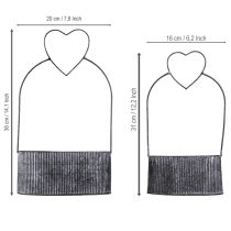 položky Dekorativní miska oválná kovová se srdcem černá 20/16cm sada 2 ks