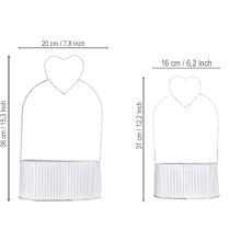 položky Dekorativní miska oválná kovová se srdcem bílá 20/16cm sada 2 ks