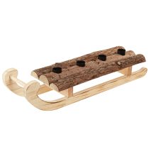 položky Dekorativní svícny z dřevěných kůrových materiálů, 4 kusy, 40×12,5 cm