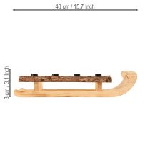 položky Dekorativní svícny z dřevěných kůrových materiálů, 4 kusy, 40×12,5 cm