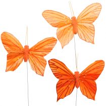 Dekorativní motýl oranžový 12ks