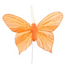 Dekorativní motýl oranžový 12ks