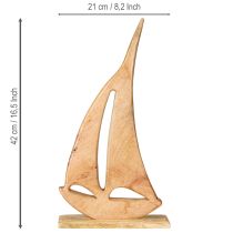 položky Dekorace Plachetnice Dřevo na podstavci Natural Maritime V57,5cm