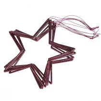 položky Dekorativní vánoční dekorace s hvězdami a bobulemi, závěsná třpytivá sada Ø18cm, 8dílná