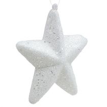 Dekorativní hvězda bílá na zavěšení 20cm