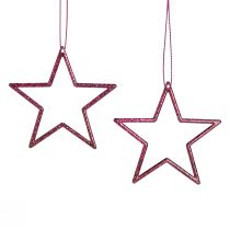 položky Dekorativní hvězdy vánoční hvězdy na zavěšení Berry Glitter 7,5cm 40 ks