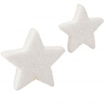 položky Dekorativní hvězdy bílá třpytivá posypová dekorace Vánoční 4/5cm 36 ks
