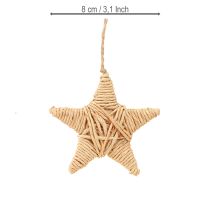 položky Dekorativní hvězdy, konopná rafie, 7,5 cm, vánoční ozdoby na stromeček, 8 kusů