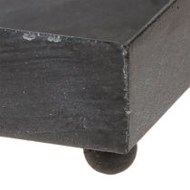 položky Dekorativní tác kovový černošedý praný 15×15cm 2ks