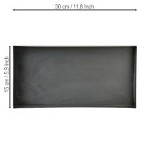 položky Dekorativní tác kovový tác černošedý praný 30×15cm