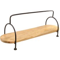 položky Dekorativní podnos, podlouhlý oválný dřevěný podnos s uchem 70 cm
