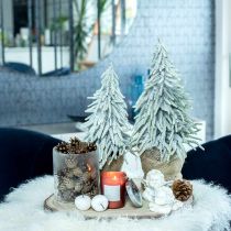 Dekorativní jedle se sněhem, adventní dekorace, jedle v květináči V37cm