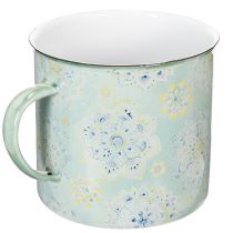 položky Dekorativní hrnek, květináč, mandala, smaltovaný, Ø13cm V12cm