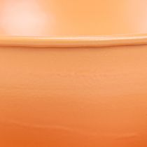 položky Dekorativní hrnek Ø16cm V9cm s kovovým talířem, oranžový, 2 kusy