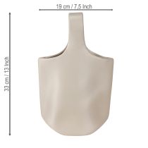 položky Dekorativní váza keramická taška Shopper Grey 19×4,5×33cm