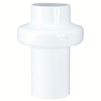 položky Dekorativní váza Dekorace kovová váza Krémově bílá Ø16,5cm H23,5cm