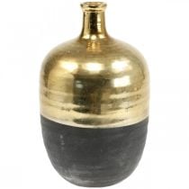 Dekorativní váza Černá/Zlatá váza na květiny Keramická Ø18cm H29cm