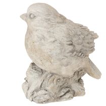 položky Dekorativní figurka ptáka vrabce z litého kamene, bíle natřená, výška 12,5 cm