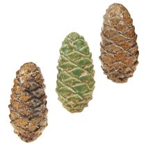 položky Dekorativní keramické kužely různé barvy zelené, žluté, hnědé 8,5 cm 6 ks
