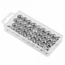 položky Ozdobné korálky stříbrná metalíza 14mm 35 ks