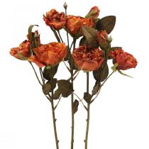 Deco růže kytice umělé květiny růže kytice oranžová 45cm 3ks