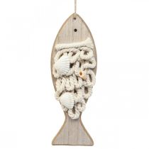 Deco přívěsek rybička dřevěná ryba námořní dekorace dřevo 6,5×19,5cm