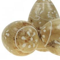 Dřevěná vajíčka, ozdobná vajíčka, kraslice z mangového dřeva 8×5cm 6ks