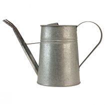 položky Pozinkovaná dekorativní konev na zalévání, kovová, šedá, vintage vzhled, 1,7 l, výška 23 cm, pro stylové květinové dekorace a květináče