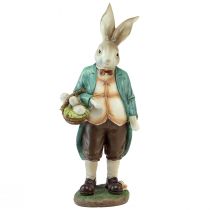 položky Dekorativní zajíček králík muž košík Velikonoční vajíčka ozdobná figurka V39cm