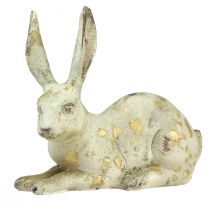 položky Dekorativní králíci sedící stojící bílé zlato V12,5x16,5cm 2ks