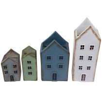 položky Dekorativní domečky stolní dekorace vintage květináč V12,5cm - 19cm sada 4 ks
