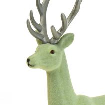 položky Dekorativní jelen sob vánoční figurka zelená šedá V37cm