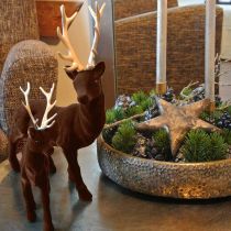 položky Dekorativní jelen stojící hnědozlatý sob vánoční dekorace 27cm