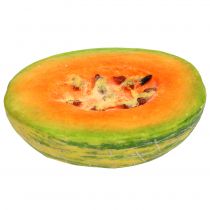 položky Dekorativní medový meloun půlený oranžový, zelený 13cm
