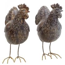 Deco kuřata dekorativní figurka zahradní figurka kuře vintage H17cm 2ks