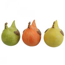Deco Kuřecí barevné velikonoční ozdoby Zelená/žlutá/oranžová 13cm 3ks