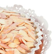 položky Dekorativní mandlový dort do výloh obchodů a pekáren, klamně realistický, falešný dort, 19 cm