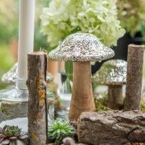 Dřevěná houbová houba Deco se zlatým mozaikovým vzorem V17cm