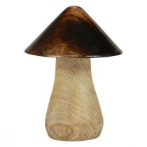 Dekorativní houba dřevěná houba přírodní hnědý efekt lesk Ø7,5cm H10cm