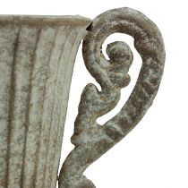 položky Dekorativní kalich/pohár, kov, starohnědá/bílá, Ø12cm, V26cm, váza/květináč/květinová dekorace