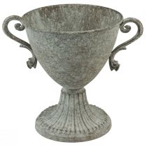 Dekorativní trofej s rukojetí kov hnědá bílá Ø15cm H19,5cm