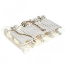 položky Ozdobné sáně bílé stříbrné se zvonkovou šňůrkou L13cm 4 kusy