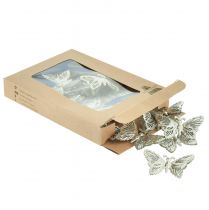 položky Dekorativní motýlci kovová závěsná dekorace stříbrná 5cm 30 ks