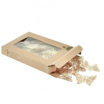 položky Dekorativní motýlci kovová závěsná dekorace zlatá 5cm 30 ks