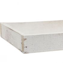položky Dekorační tác podlouhlý dřevěný tác bílý shabby 42×14×3cm
