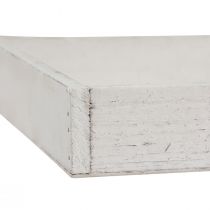 položky Dekorační tác čtvercový dřevěný tác bílý 20×20×3,5cm