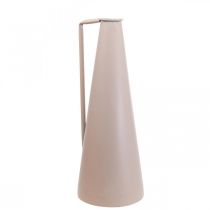 Dekorativní váza kovová dekorativní džbán růžová kónická 15x14,5x38cm