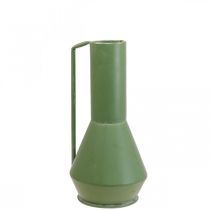 Dekorativní váza kovová zelená rukojeť dekorativní džbán 14cm V28,5cm