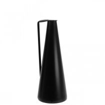 Dekorativní váza kovová černá dekorativní džbán kónická 15x14,5x38cm