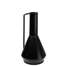 Dekorativní váza kovová černá rukojeť dekorativní džbán 14cm V28,5cm